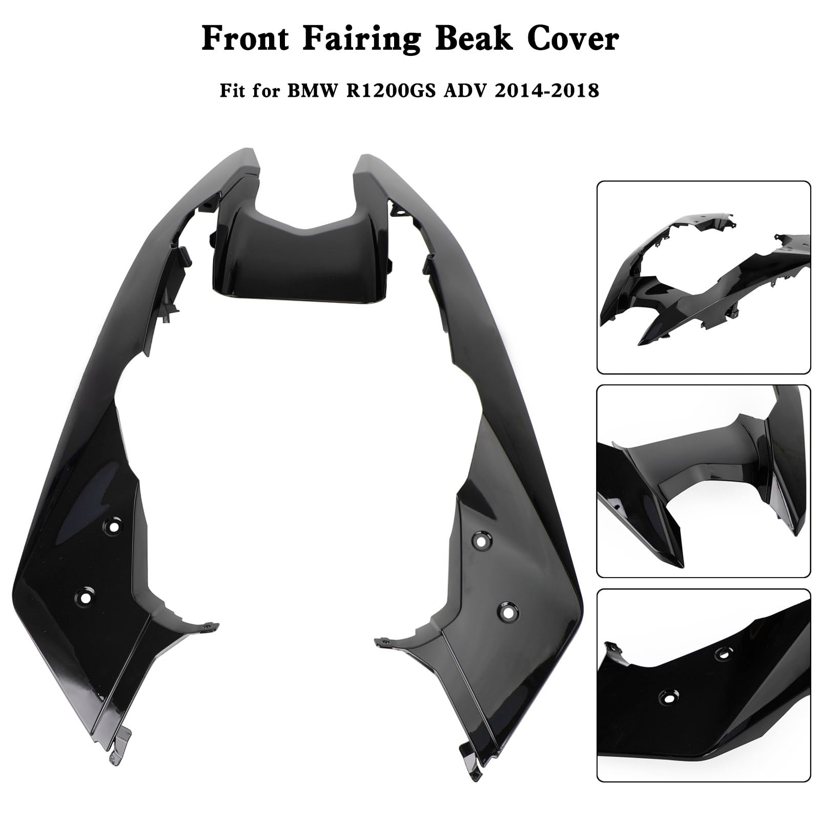 Topteng Front Nose Fairing Beak Fender Cover Apto para BMW R1200GS ADV 2014-2018 Black