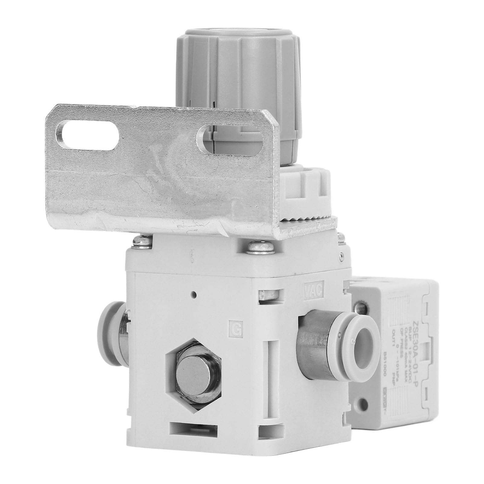 Regolatore Digitale di Pressione Aria con Staffa per Sistemi Pneumatici Vuoto 8mm 5/16in Port Range da -100 a -1,3kPa