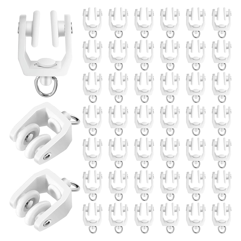 Hndhbfgrt Drapery Rail Gliders for Shower and Window White Plastic Curtain Track Rollers 100 Pcs
