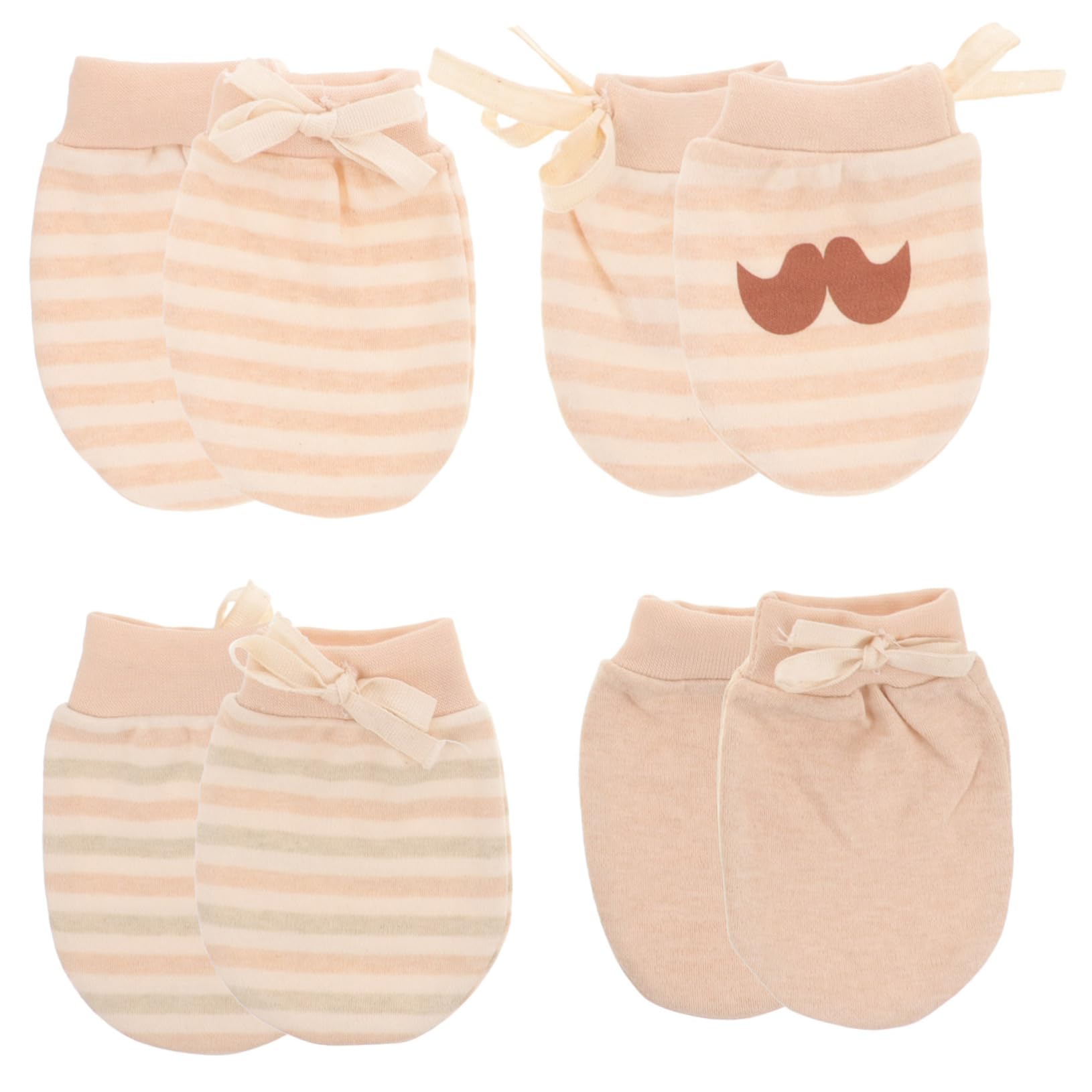 Homoyoyo Baby Mittens Newborn Cotton Mittens for Newborn Girls 4 Pairs Soft Gentle No Scratch