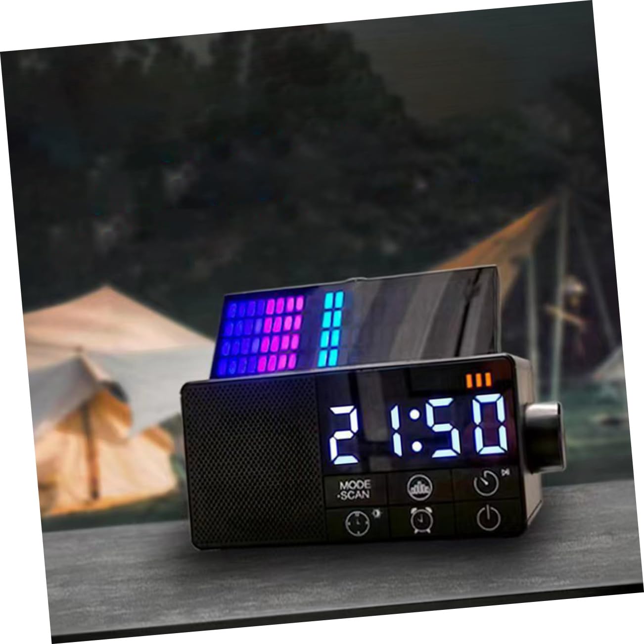 Tofficu Reloj Despertador Digital con Altavoz Inalámbrico y Radio FM Pantalla Plegable Función de Alarma y Reproducción USB para Dormitorio