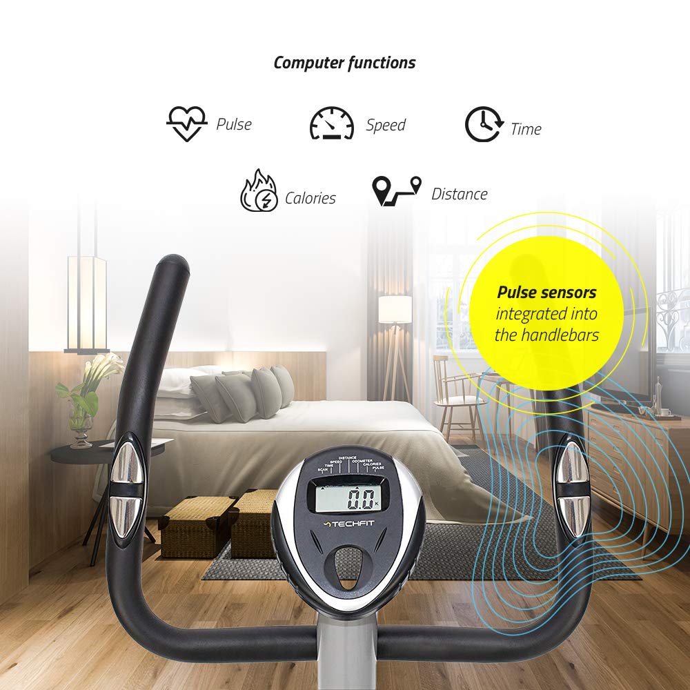 TechFit VeloCity rower magnetyczny do ćwiczeń fitness, urządzenie cardio z regulowanym siodłem, czujnikami tętna i monitorem LCD