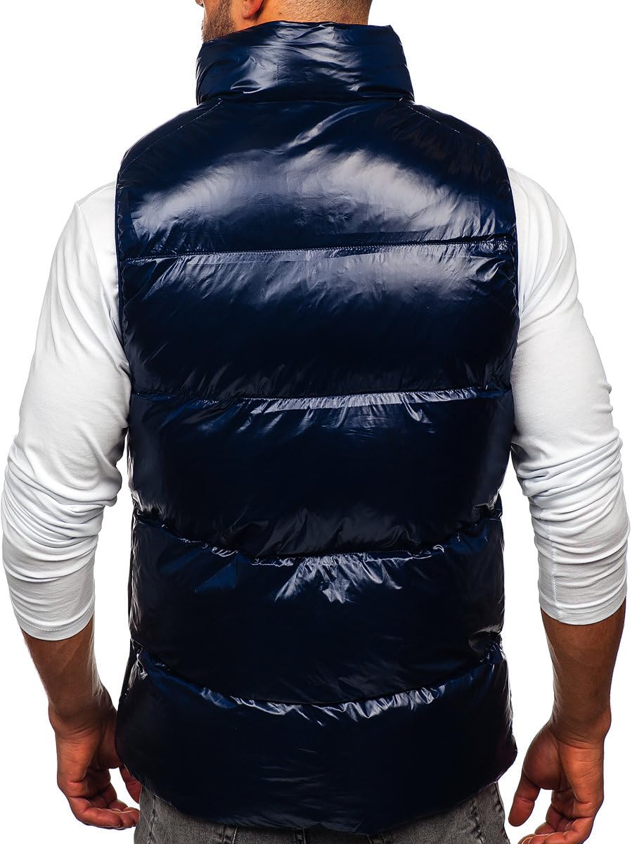 BOLF Uomo Gilet mezza stagione Autunnale Primaverile Trapuntato Cappuccio a zip Piumino Cerniera lampo Tempo libero Sport Fitness Basic Outdoor Style Mix 1U1