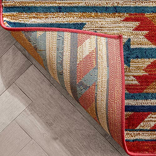 Well Woven Tulsa Lea Crimson Traditional Southwestern Tribal 5'3" X 7'3" Area Rug #TOP5