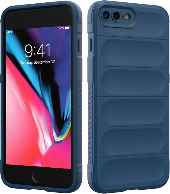 Custodia Silicone iPhone 7 Plus/8 Plus Blu Scuro - Cover Protettiva Antiurto