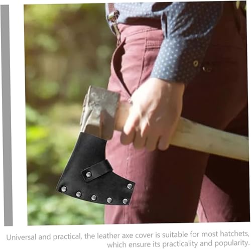 Miniatura 3 de STOBAZA Funda protectora de piel gruesa para hacha para cubiertas para aventuras de camping al aire libre