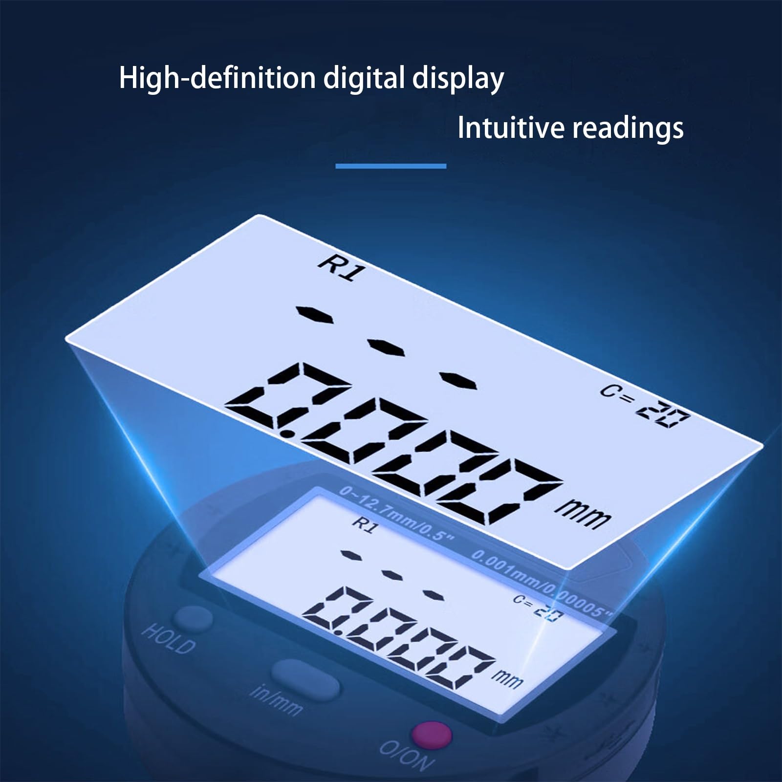 Calibrice de Radio Digital con 5 mandíbulas, Herramienta de medición de Alta precisión de 0-12.7mm para tareas de carpintería, metalurgia e ingeniería
