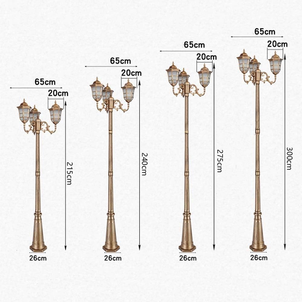 Traditional 3 Light Die-Cast Aluminum Retro European Style Outdoor Street Light Waterproof IP55 Rated for Fences and Patios
