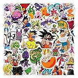 Anime Dragon Bal Stickers for Kids Water Bottle, 50pcs Waterproof Japanese Cartoon Vinyl Decal for Teen Laptop Computer Bike Guitar Phone Skateboard (Drago Ball)