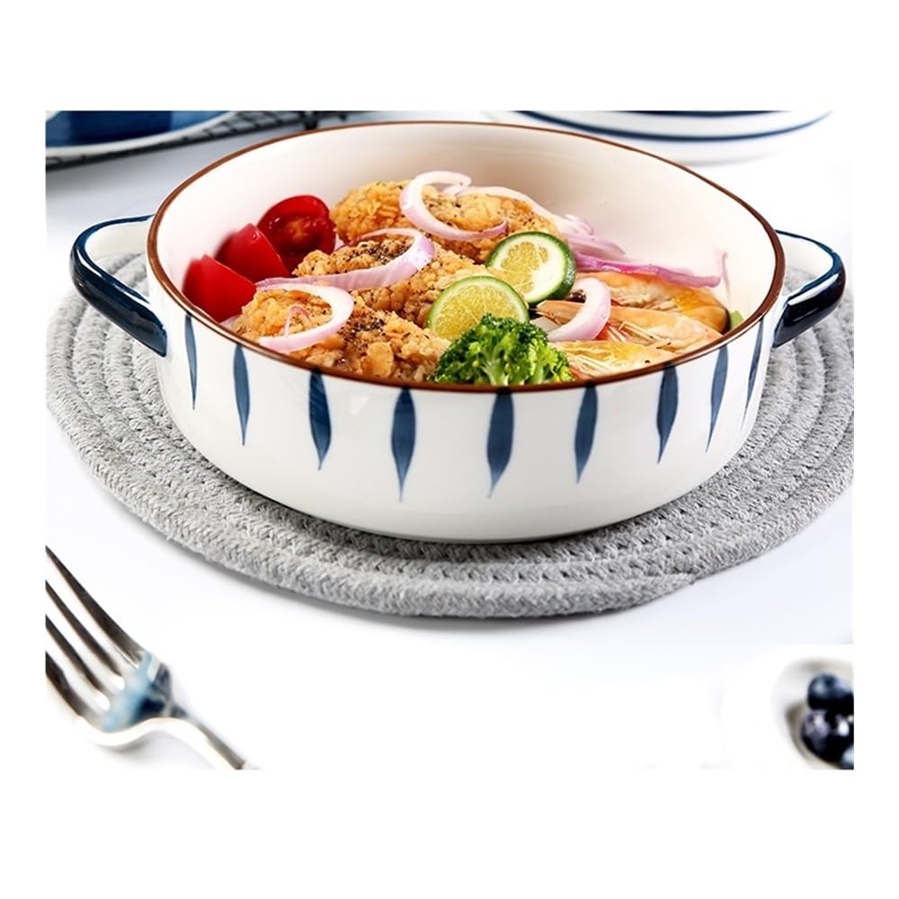 Naczynia do pieczenia Ceramiczna forma do zapiekania sera w stylu europejskim do użytku domowego, kreatywna szeroka blacha do pieczenia makaronu w piekarniku