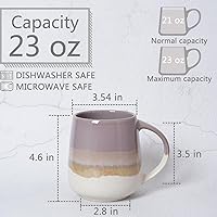 Vista 2 de Bosmarlin Extra Large Ceramic Coffee Mug, 23 Oz, Dishwasher and Microwave Safe, Oversized Big Tea Cup for Office and Home (Purple)