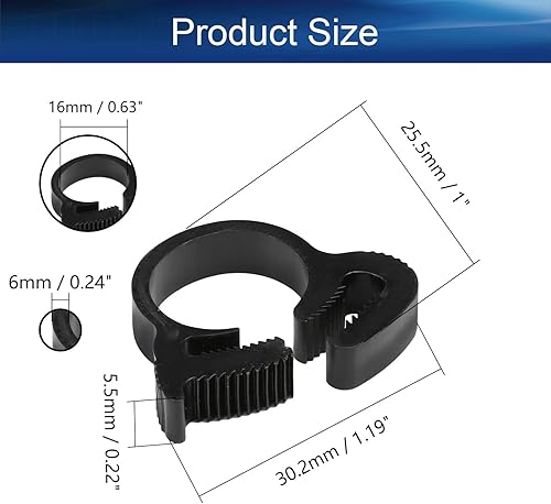 Miniatura 2 de Yinpecly Abrazaderas de manguera de agarre de 0.484-0.559 in de nailon ajustable de plástico resistente rápido doble agarre para fontanería,