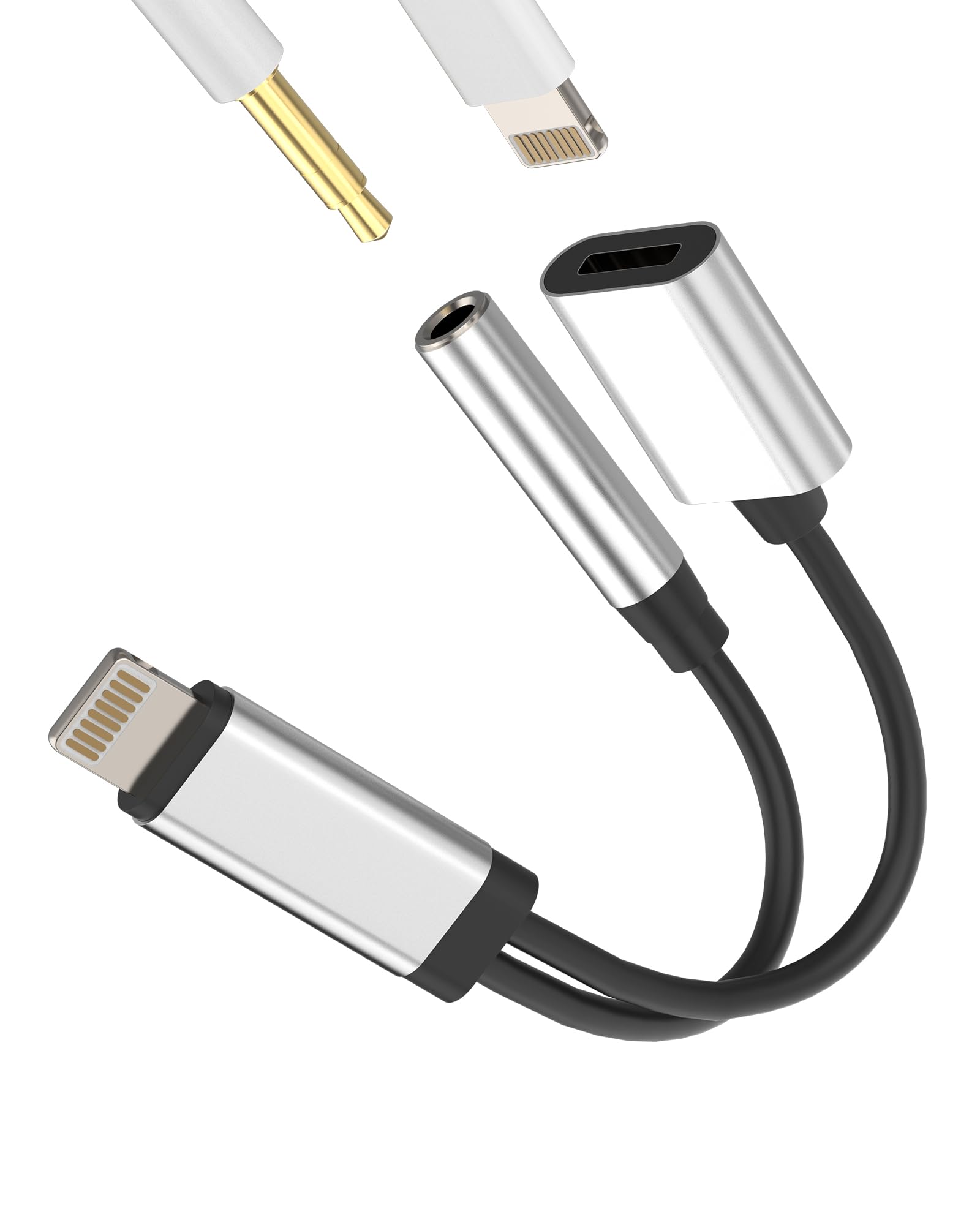 Lightning To 5mm Splitter 2in1 Charger Headphone Jack Adapter