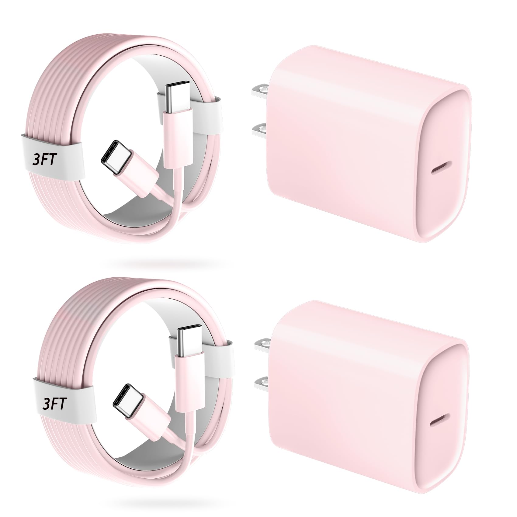 Phone 17 16 15 Pro Charger Fast Charging, 20W USB C Fast Charger Block with 3FT Long Type C Chargers Fast Charging Cable Cord for Phone 17/17 Pro/17 Pro Max/Air/16 Pro Max/16 Pro/15Pro Max/Pro, S24