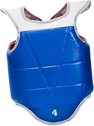oshhni Protetor de peito para karatê, almofada de proteção PU EVA Taekwondo Boxe Corpo Protetor Colete reversível para socos pesados Treino abdominal