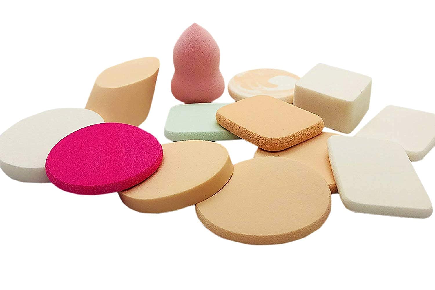 SMOKB Make up Sponge 12 In 1 Beauty Blender Puff Multicolor-Pack Of 1 (12 Pcs)