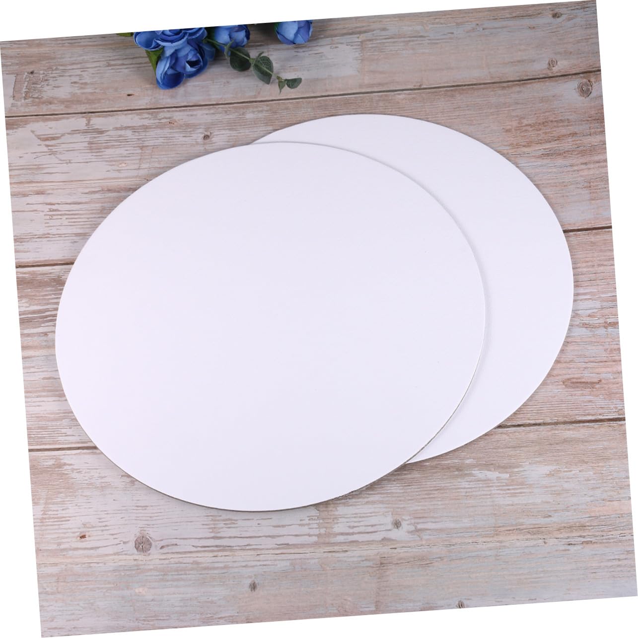 Lot de 6 Toiles Rondes Blanches en Toile de Coton Diamètre 30cm Panneaux pour Peinture DIY pour Étudiants et Amateurs D'art