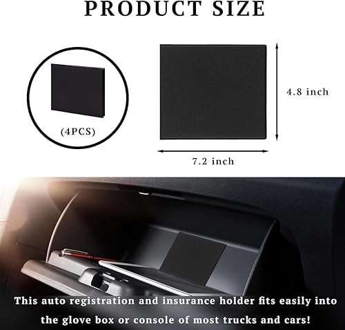 Miniatura 8 de 2 soportes para registro y seguro de automóvil, organizador esencial de 10.6 x 4.8 pulgadas con cierre, accesorios interiores del vehículo,