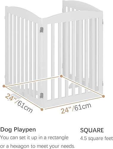 Miniatura 7 de BHG Puerta independiente para perro sin montaje, puerta de madera extendida de 72 pulgadas de alto 30 pulgadas de alto, valla plegable de acordeón