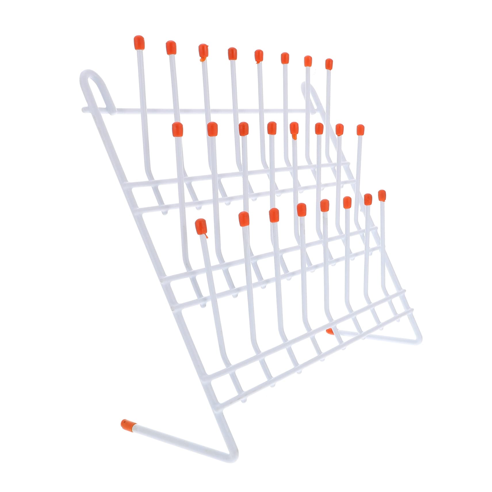 Support de Séchage pour Tubes à Essai 24 Postes en Fer Blanc | Égouttoir de Laboratoire, pour Béchers et Tubes, Léger, Facile à Transporter Ranger