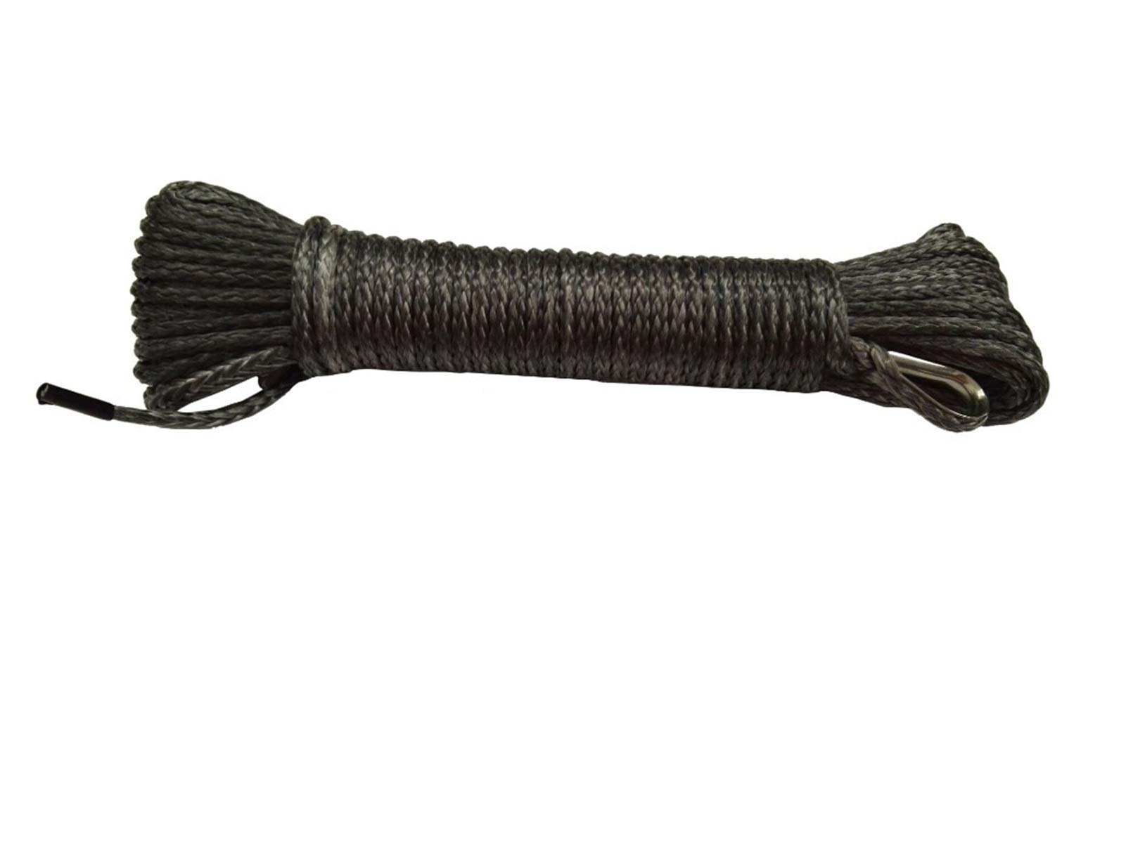 Winch Rope, Grey 4mm*15m Synthetic Winch Rope,Off-Road Uhmwpe Towing with Thimble,ATV Cable