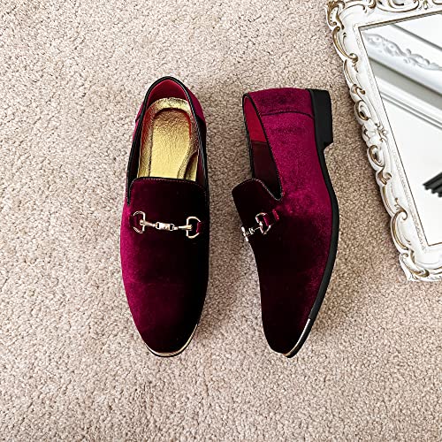 Image of FLQL Men's Luxury Penny Loafer Slip-On Velvet Shoes Party Dancing Shoes Suede Wedding Shoes Plus Size 7-13