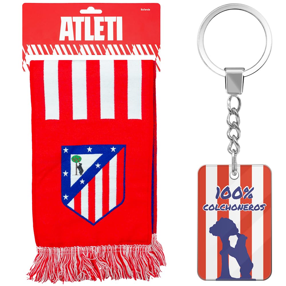 Écharpe Officielle Atlético De Madrid - 150cm Avec Logo Et Badge Du
