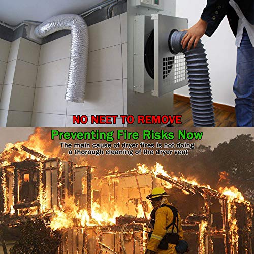 Dryer Vent Cleaner Kit 20 Feet Dryer Vent Brush Chimney Sweep Kit Suitable for Dredging and Cleaning Various Pipes,Chimneys and Vents Etc. Can Be Reused,Drill Adapter Included and Storage Bag