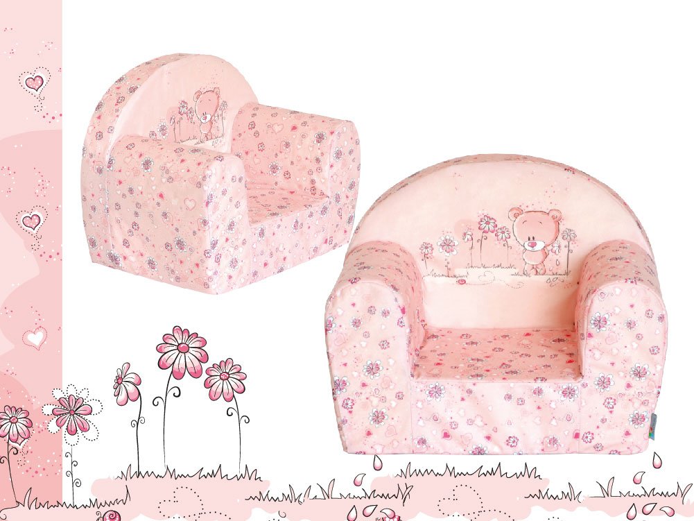 FORTISLINE Kindersessel MINI 40 x 39 x 33 cm - Kinderzimmer Sessel aus Mikrofaser mit Schaumstofffüllung, abnehmbarem waschbarem Bezug, Oeko-TEX, handgefertigt in der EU