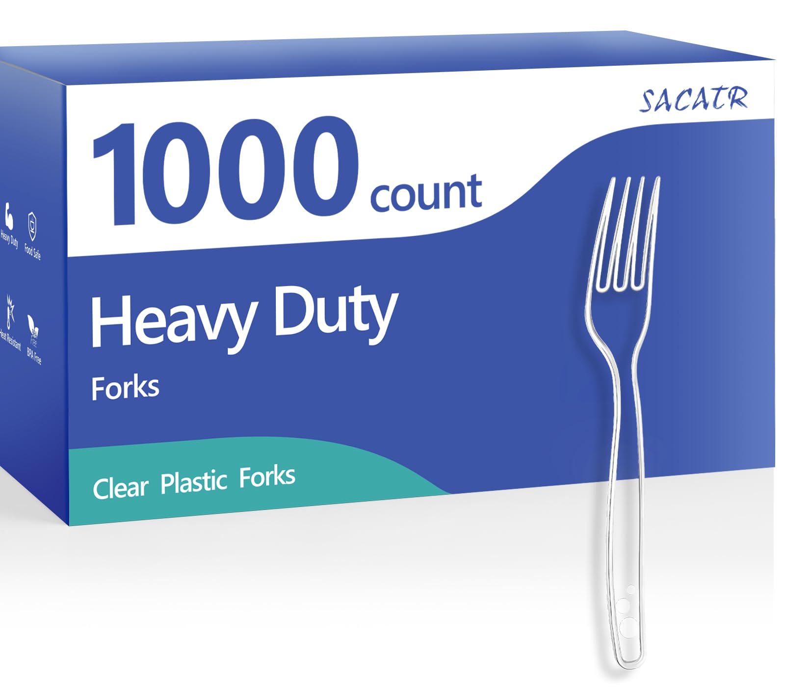 - SACATR 1000 Count Plastic Forks Heavy Duty, Plastic Silverware Clear Forks, Premium Disposable Forks Bulk, BPA-Free, Heat Resistant, Suitable for Parties, Events and Everyday Use