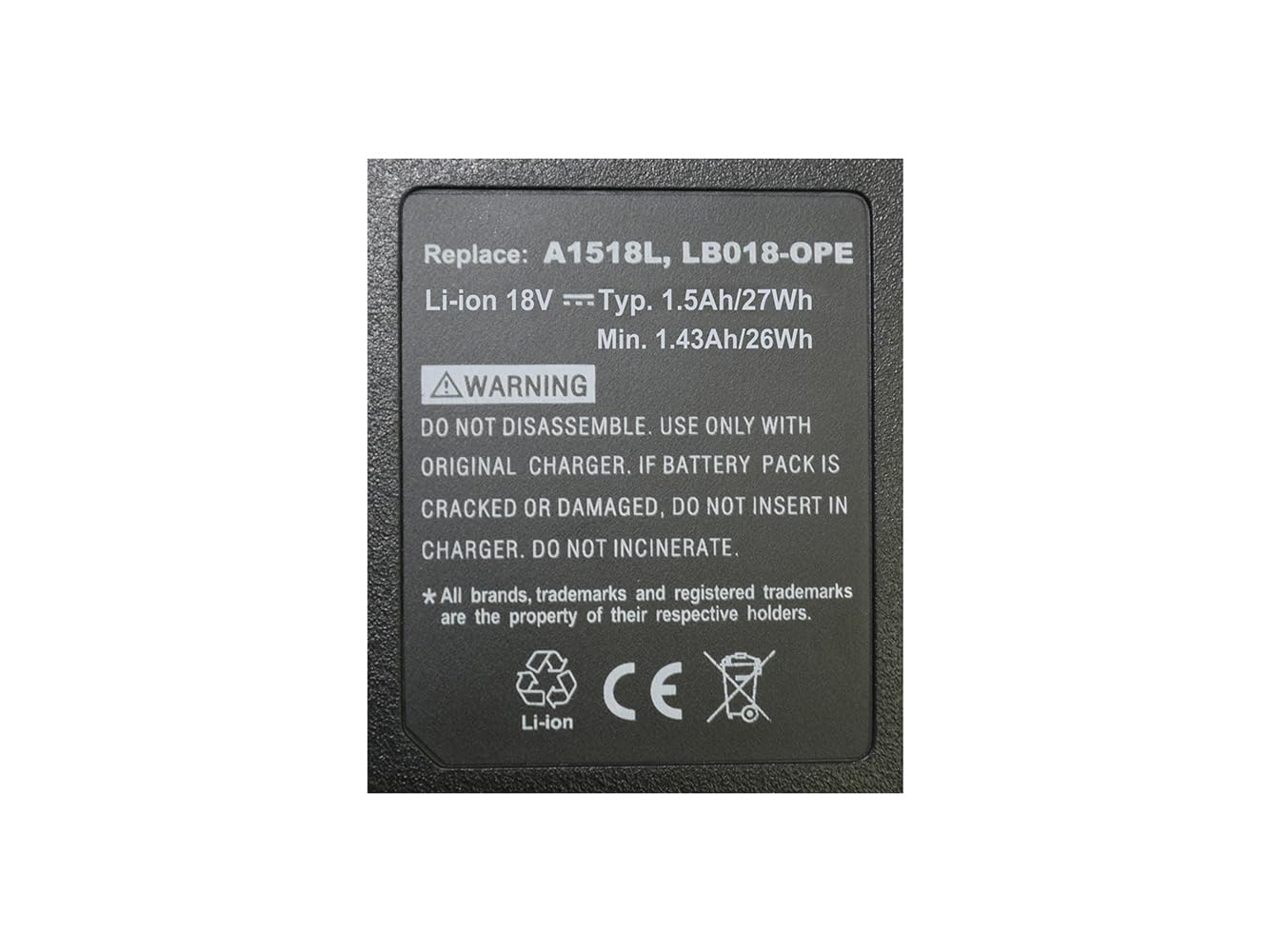 18V Li-Ion Batterie pour Black & Decker HP186F4LBK, HP186F4LK, HP188F4L, HP188F4LBK, HP188F4LK, LST1018, A1518L, LB018-OPE