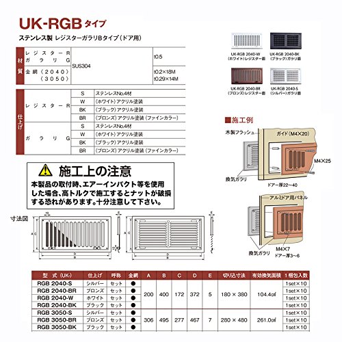 給・排気口用部品 セット 10セット 換気口 自然給排気口部品 ドア用 角