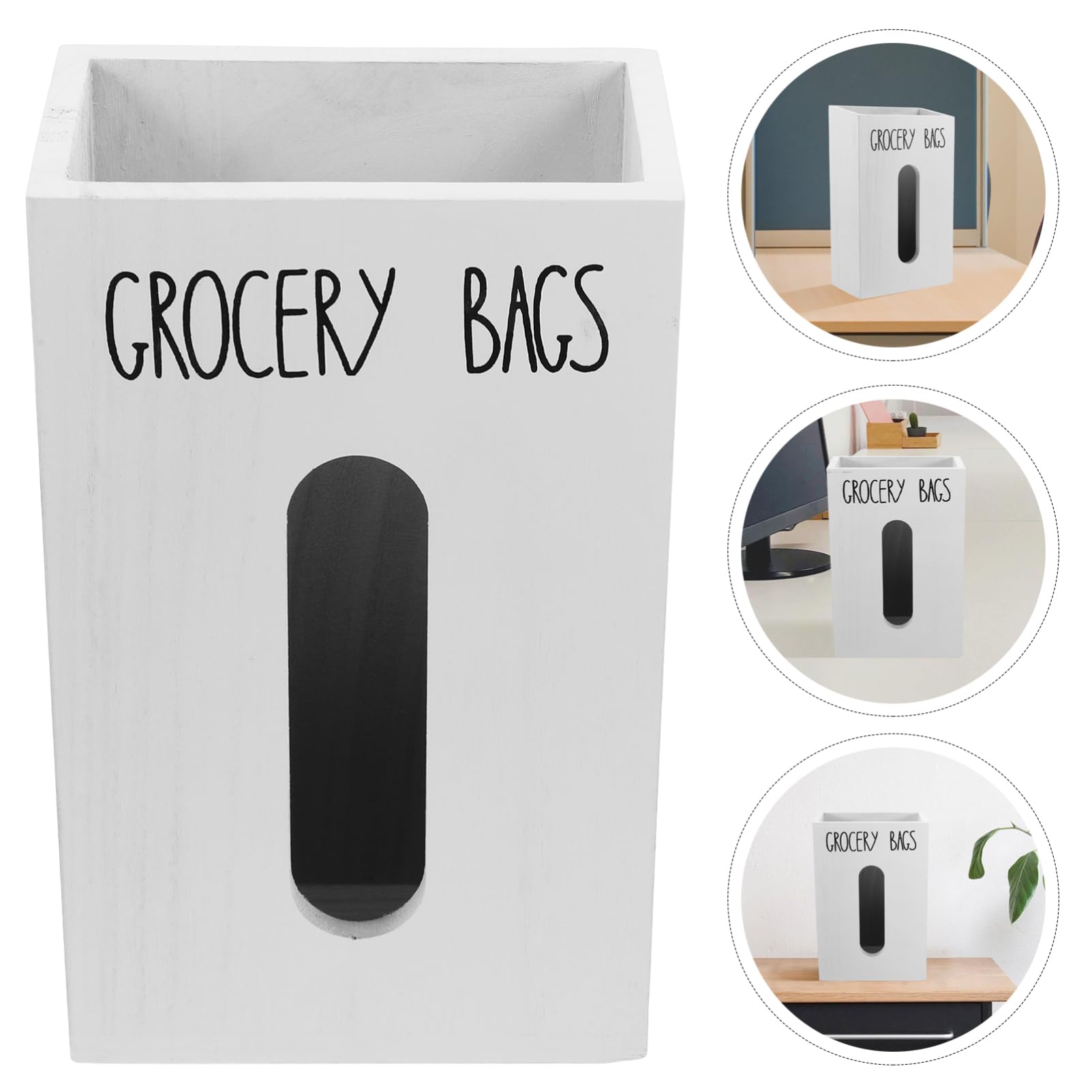 Luxshiny Müllbeutel Aufbewahrungsbox aus Holz Rustikaler Organizer für Plastiktüten und Einkaufstaschen Kompakter Spender für Küche und Büro Langlebig und Platzsparend