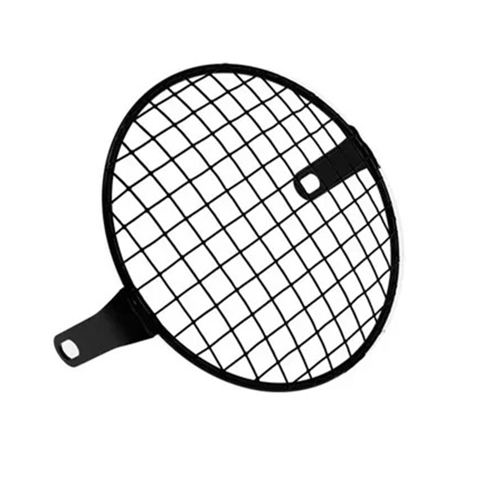 Motorcycle 6.3'' Side Mount Headlight Round Grill Cover Universal Black Vintage LED Cap For Ha&rley Cafe Racer Touring Sportster Motorcycle Headlight Grille Mesh