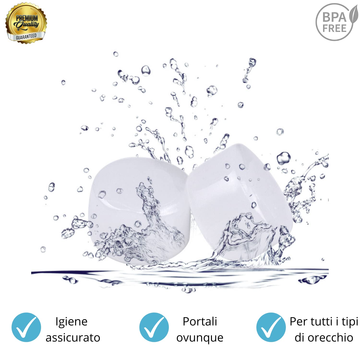 [6 Paia] Tappi Orecchie Per Dormire Universali Massima Qualità, Igiene, Riduzione Rumore Forti, Bloccano Russare, Isolanti, Insonorizzanti, Bambini, Antirumore, Adattabili DPI Professionali