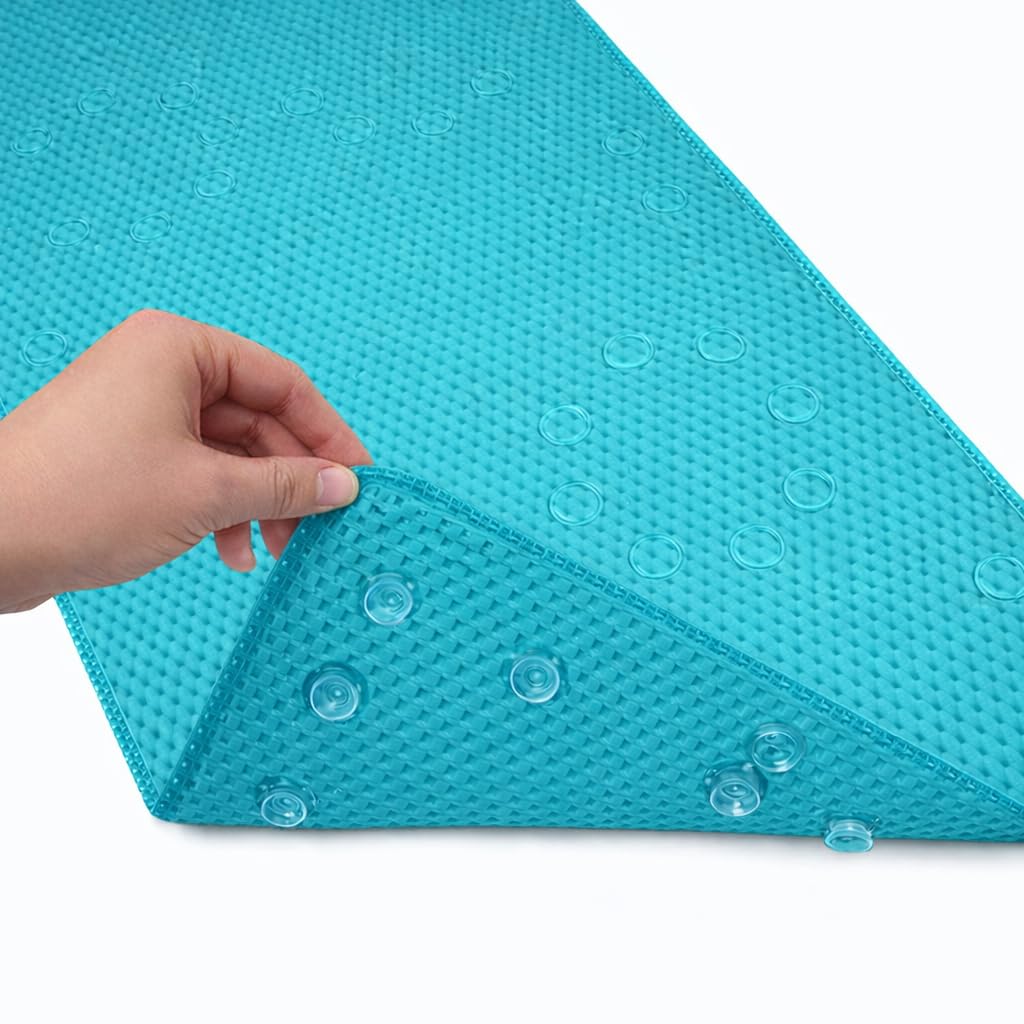 Bathtub Mat Non Slip, Bath Mat for Tub Non Slip, Tub Mat Extra Large 36 x 17 in, Bathtub Mat with Suction Cups & Drain Holes, Soft Foam, Machine