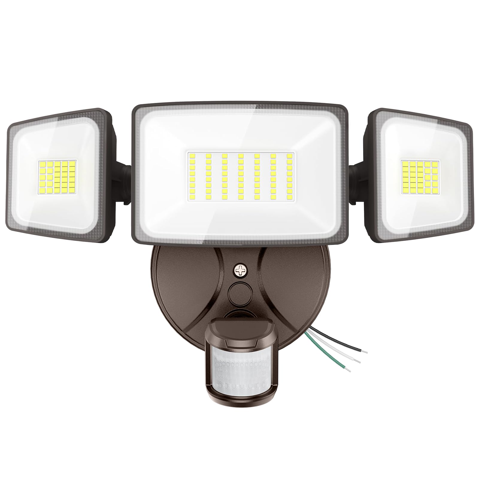 Onforu 75W LED Flood Light Motion Sensor Outdoor, 7000lm Dusk to Dawn Flood Light, Security Light with Three Head, IP65 Waterproof Exterior Floodlight, 6500k Wall Light for Entryway Stairs Yard Garage