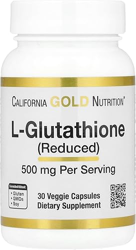 California Gold Nutrition L-glutatión (reducido), 500 mg, 30 cápsulas vegetales