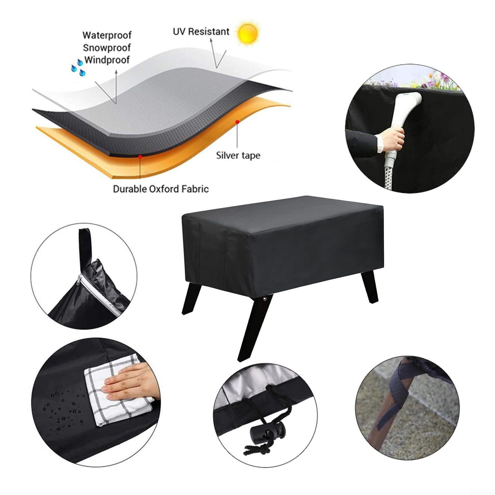 StarRing Housse de protection pour table de baby-foot, imperméable, anti-poussière, extérieur intérieur, résistante aux UV, housse de protection pour tables de jeu de football standard, 170 x 118,1 x
