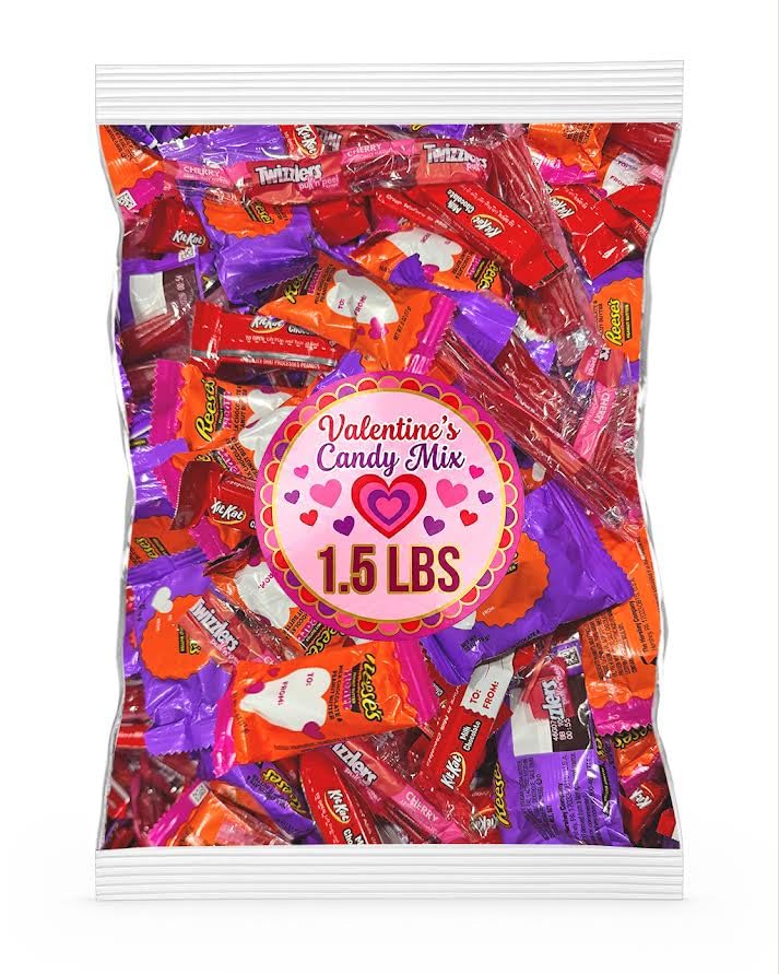 Valentine’s Day Chocolate & Candy Bundle – 1.5 Pounds – Snack Size Exchange Candy Variety Pack, “To/From” Gift Bag
