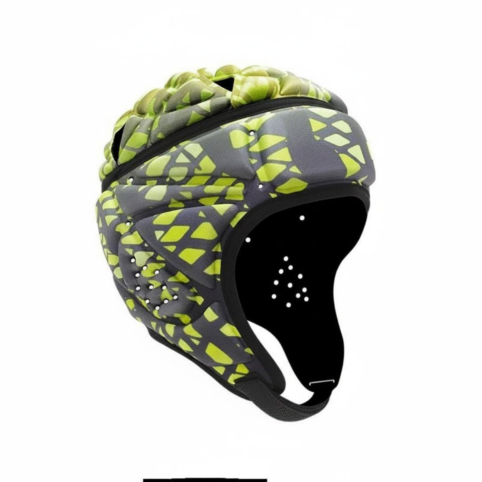 Shock Absorbing Soccer Goalie Helmet Lightweight Padded Head Guard Breathable Soft Shell Helmet Adjustable Fit for Goalkeepers, Youth, Kids, Rugby, Skateboarding, Gradient Yellow-image-31