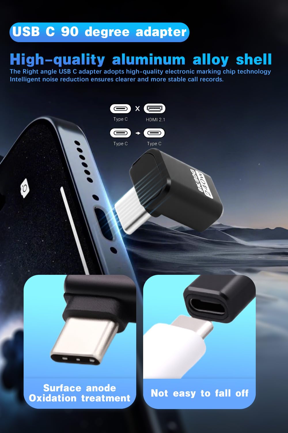 Duttek USB C Female To USB A Female Adapter 5Gbps Data Power, Type-C To Type-A Converter OTG Adapter Compatible With MacBook Pro, Laptop 2 Pack (Black