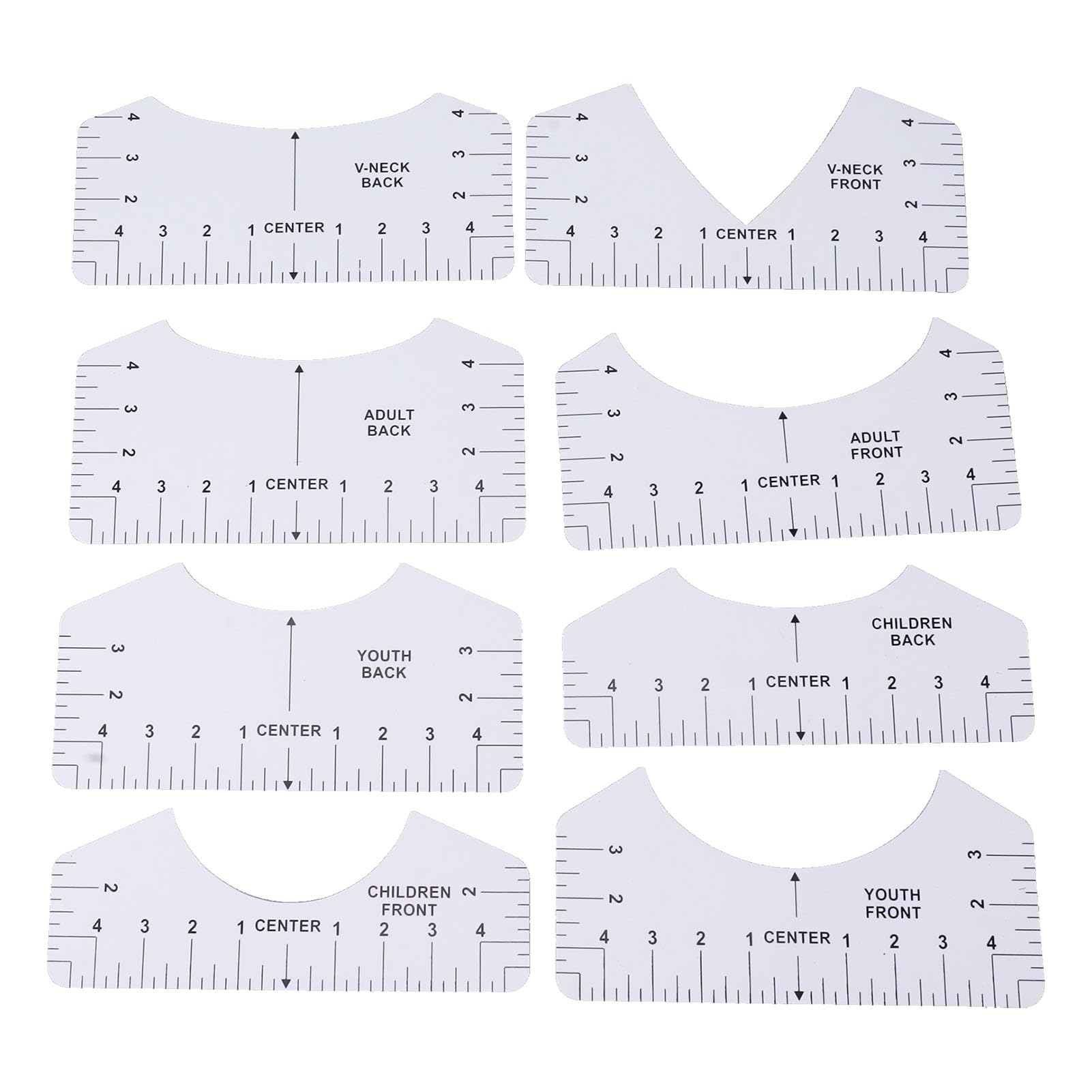 Tshirt Ruler, 8PCS PVC T Shirt Rulers to Center Designs, T Shirt Alignment Tool, Craft Sewing Supplies Accessories Tools for Heat Press