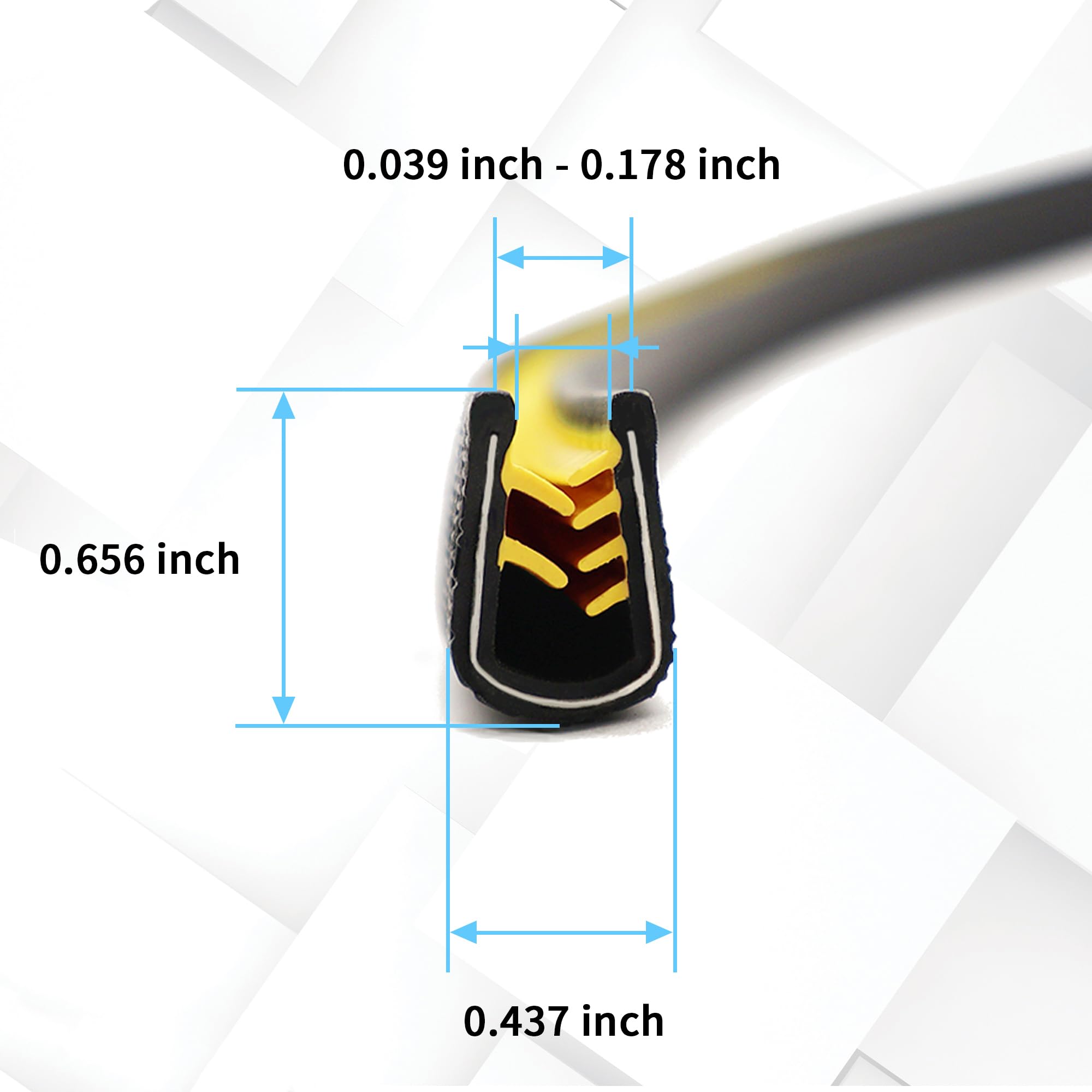 Burlete de goma para puerta de automóvil, 20 pies, borde de goma, junta protectora para puertas de coche, autobús, caravana, barco, caravana, camión