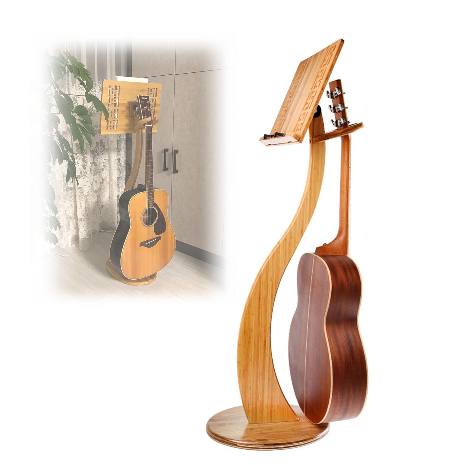 Pupitre de partitions, Support de Bureau 2 en 1 à Double Usage, Support de partitions Haute stabilité, pupitre en Bois pour Orchestre, idéal pour Les Musiciens
