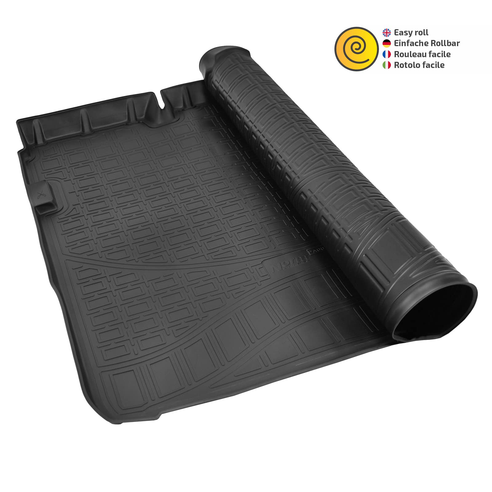 Norm Liners Vasca Bagagliaio su Misura per Peugeot 208 2012-2019, Proteggi Baule con Bordo Alto 4 cm, Antiscivolo, Inodore, TPE Gomma