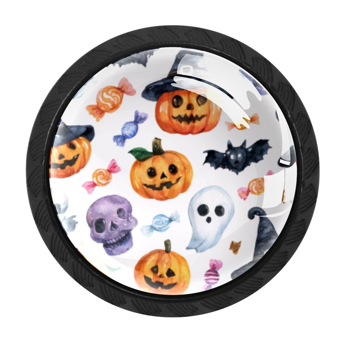 Heoeh Multi 7 4 Pcs Cabinet Knobs, Halloween Pumpkins Skulls Drawer Knobs Dresser Handles