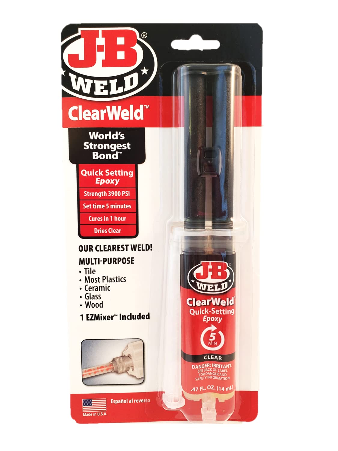 50114UK ClearWeld Epoxy Adhesive 3900PSI- .47FL OZ (14ml)