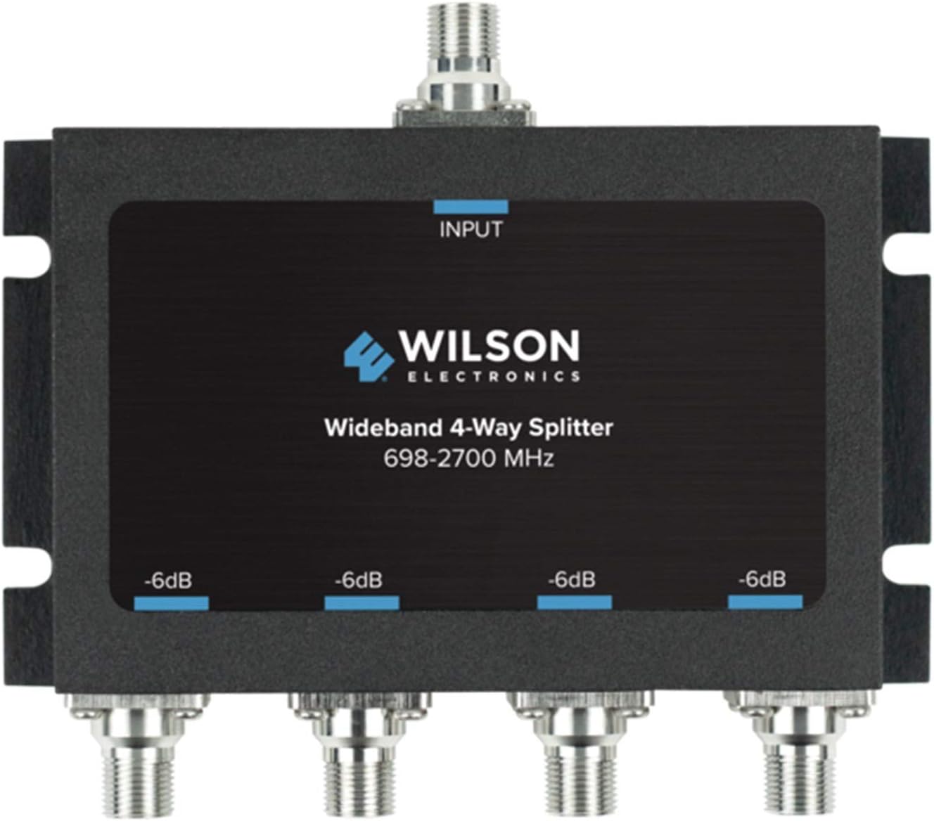Wilson Electronics 850036 Wideband 4-Way Splitter with F-Female Connector, Black