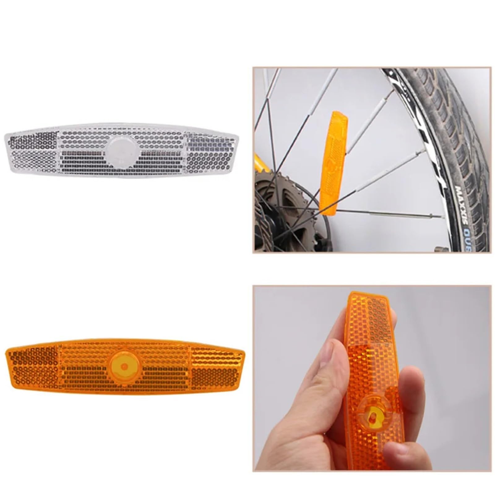 Réflecteurs de vélo 30 pièces réflecteur de vélo réflecteur de rayon jaune/blanc rayon de sécurité de vélo for vélo(WHITE)
